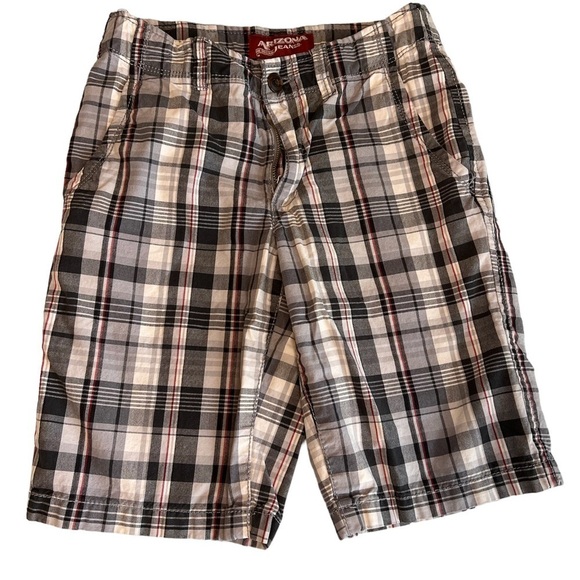 𝅺ARIZONA Jeans Co Boys Shorts with Adjustable Waist, Plaid Size 14 Reg - Picture 1 of 9